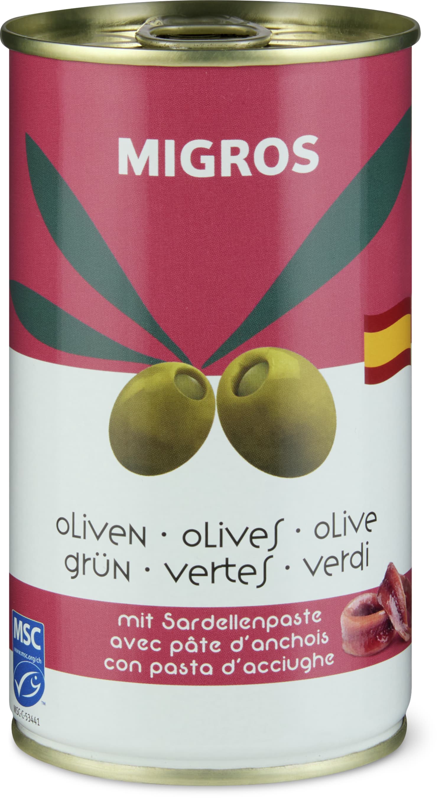 Migros Olives vertes farcies à la pâte d'anchois 150g